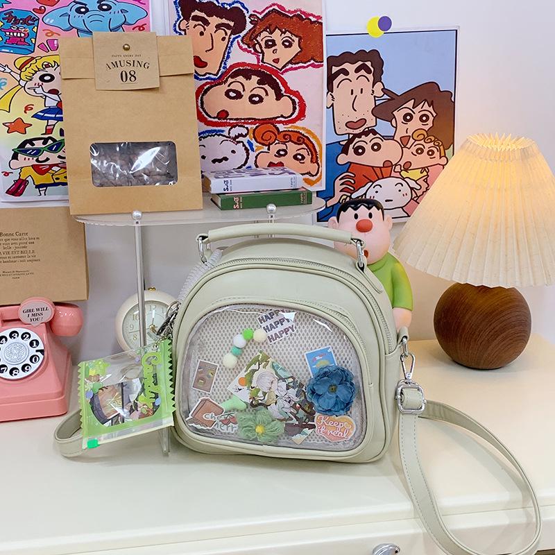 Two-dimensional Messenger Bag Schoolbag Transparent and Versatile Fashion Student Backpack Casual Backpack Tide