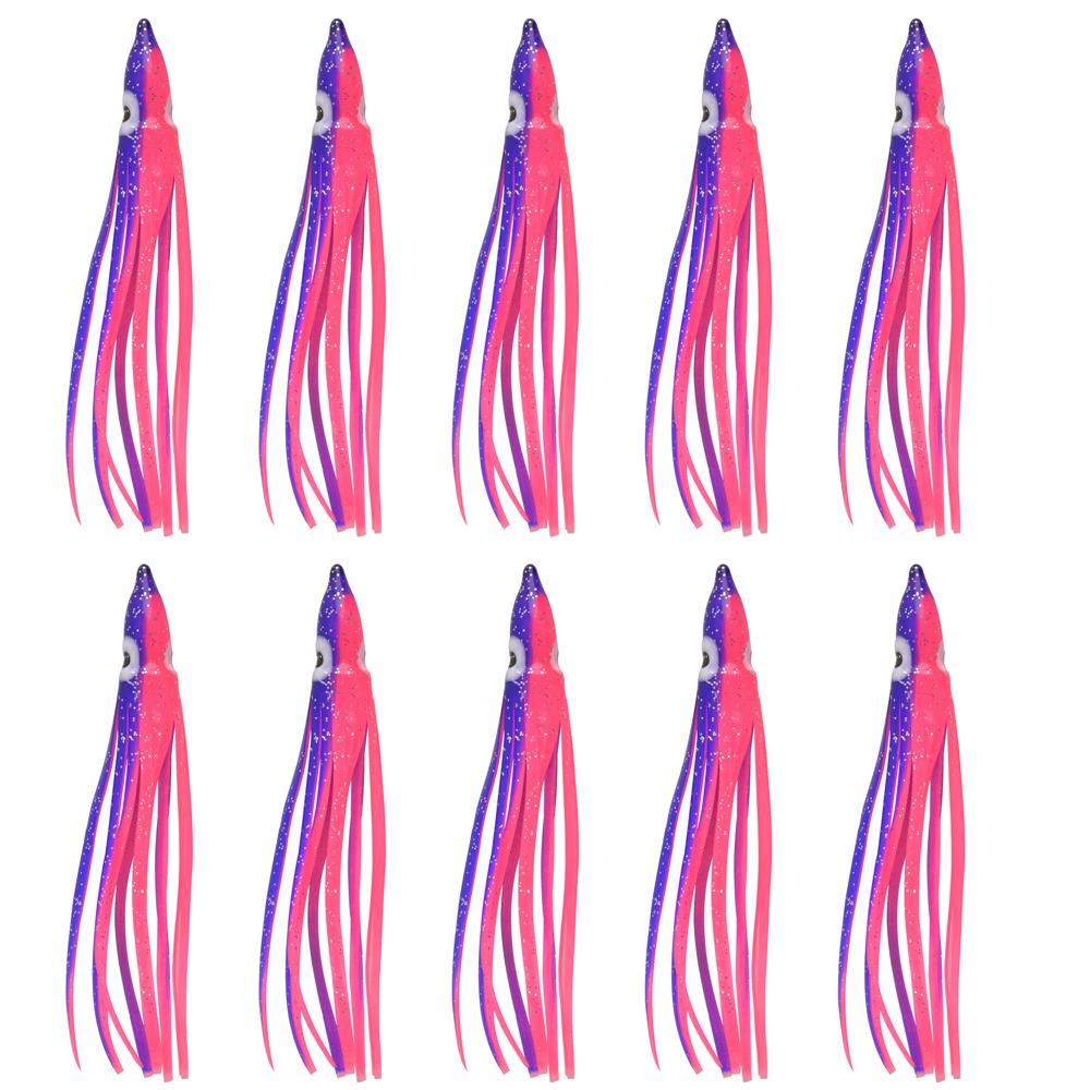 30/50/100pcs Soft Squid Lure Octopus Squid Skirt Bait Trolling Lure Jigs Silicone Artificial Bait For Tuna Sailfish Catfish