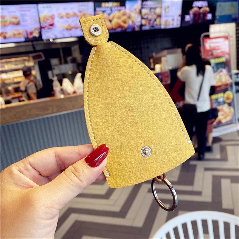 Cute Pu Leather Car Key Case Pull-Out Car Keychain Bag Large-Capacity Personalized Keychain for Women Car Key Cover