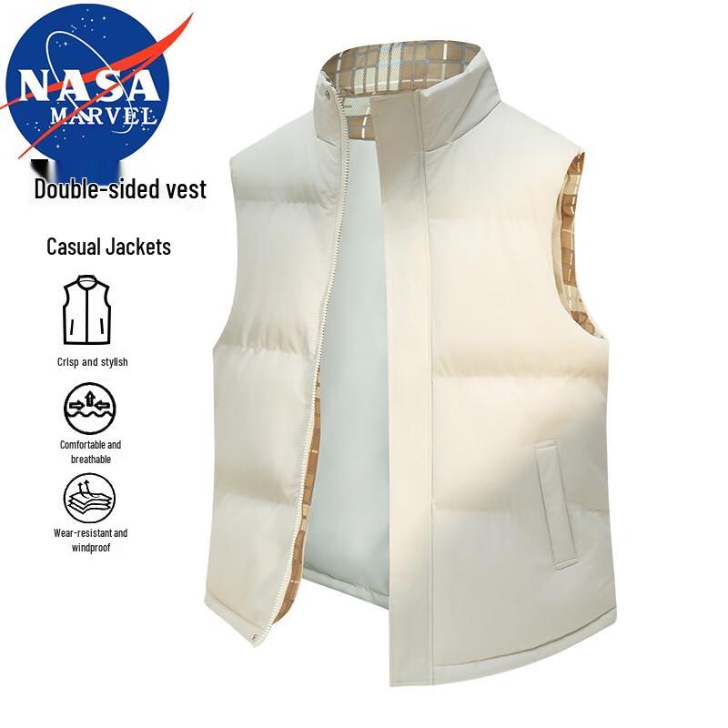 

NASA MARVEL Reversible Stand-Up Collar Cotton Vest 4XL