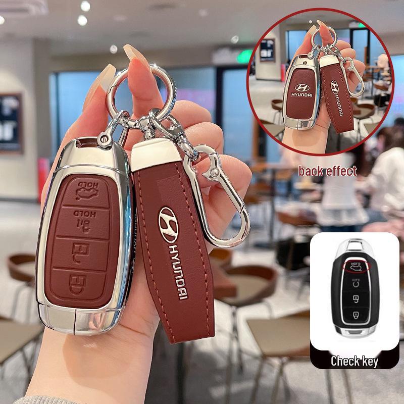 Metal Leather Protective Key Cover for 2021-22 Beijing Hyundai Custu