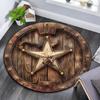 Star Emblem Round Area Rug,Carpet Rug for Living Room Bedroom Sofa Playroom Decor,Non-slip Floor Mat
