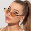Women's fashion cut edge diamond rimless sunglasses Men's classic fashion brand driving glasses Trendy street wear accessories