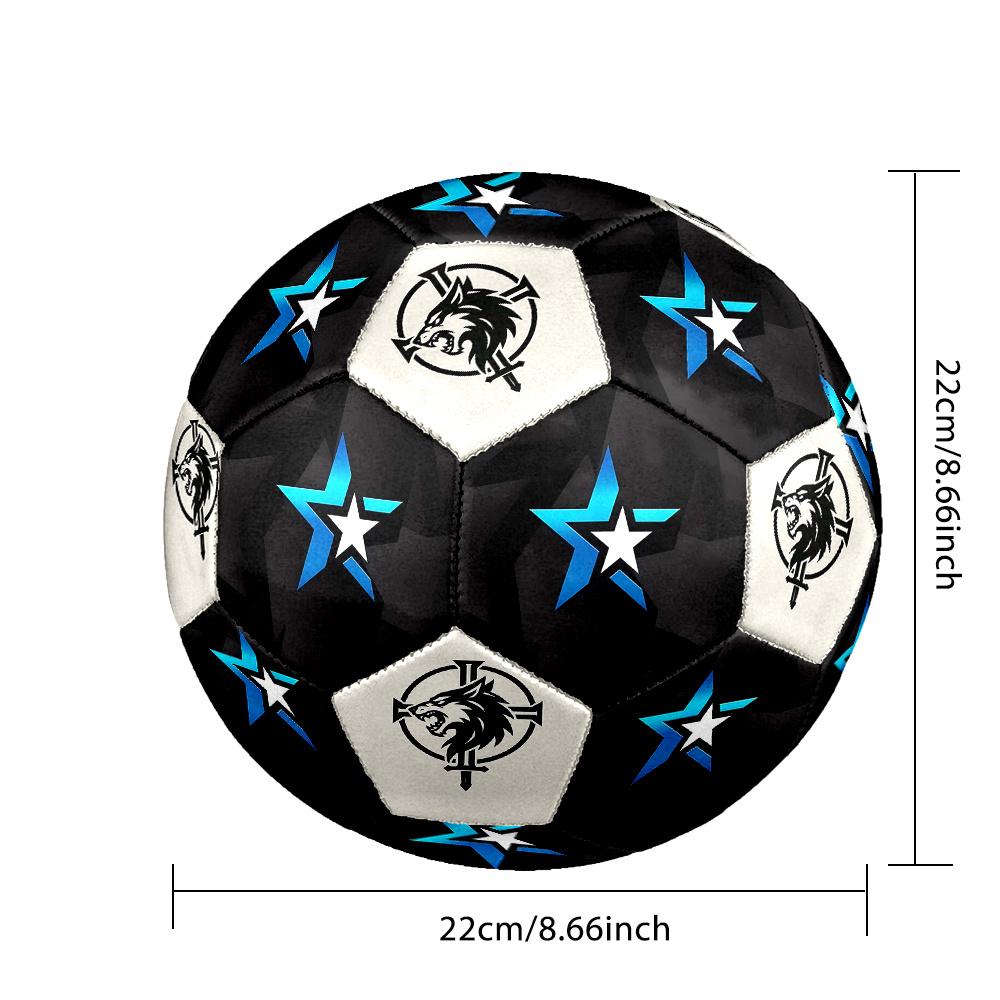 1PC Starlit Geometric Wolf Cross Soccer Ball Size 5 Football Machine Sewn Indoor/Outdoor Universal Football Gift W18