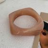 Vintage Punk Beige Khaki Thick Resin Acrylic Smudging Bangles Geometric Irregular Bangle Bracelets For Women Men Jewelry