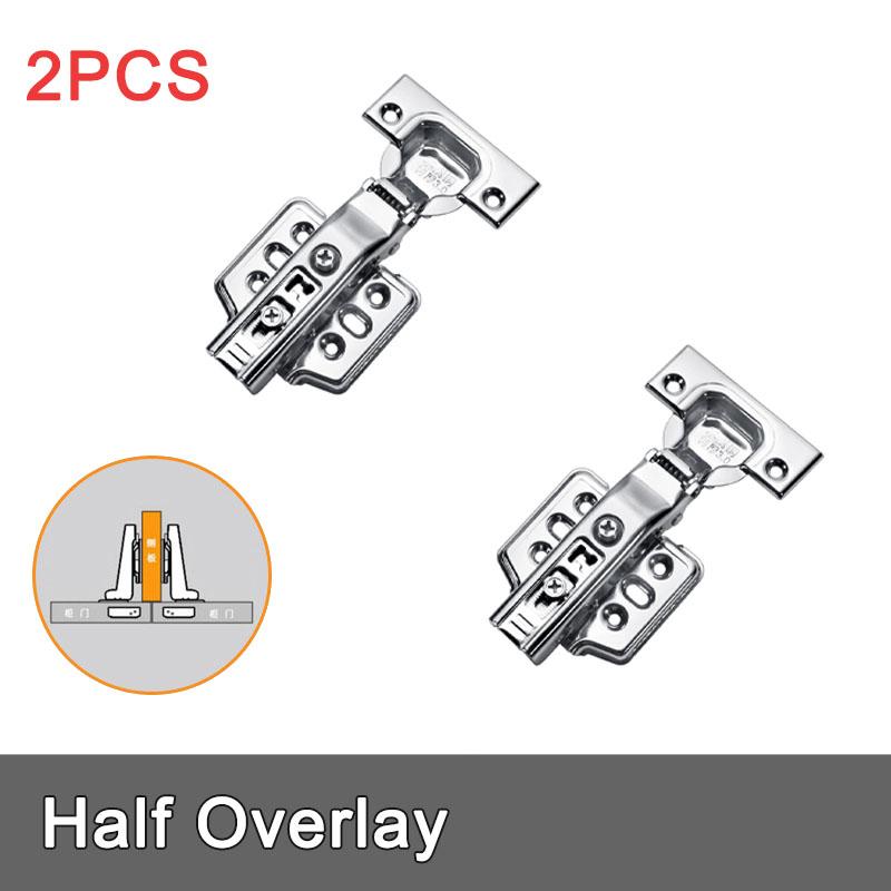 2/10PCS Stainless Steel Cabinet Hinges Soft Closing Hydraulic Door Hinge Damper Concealed Hinges with Screws