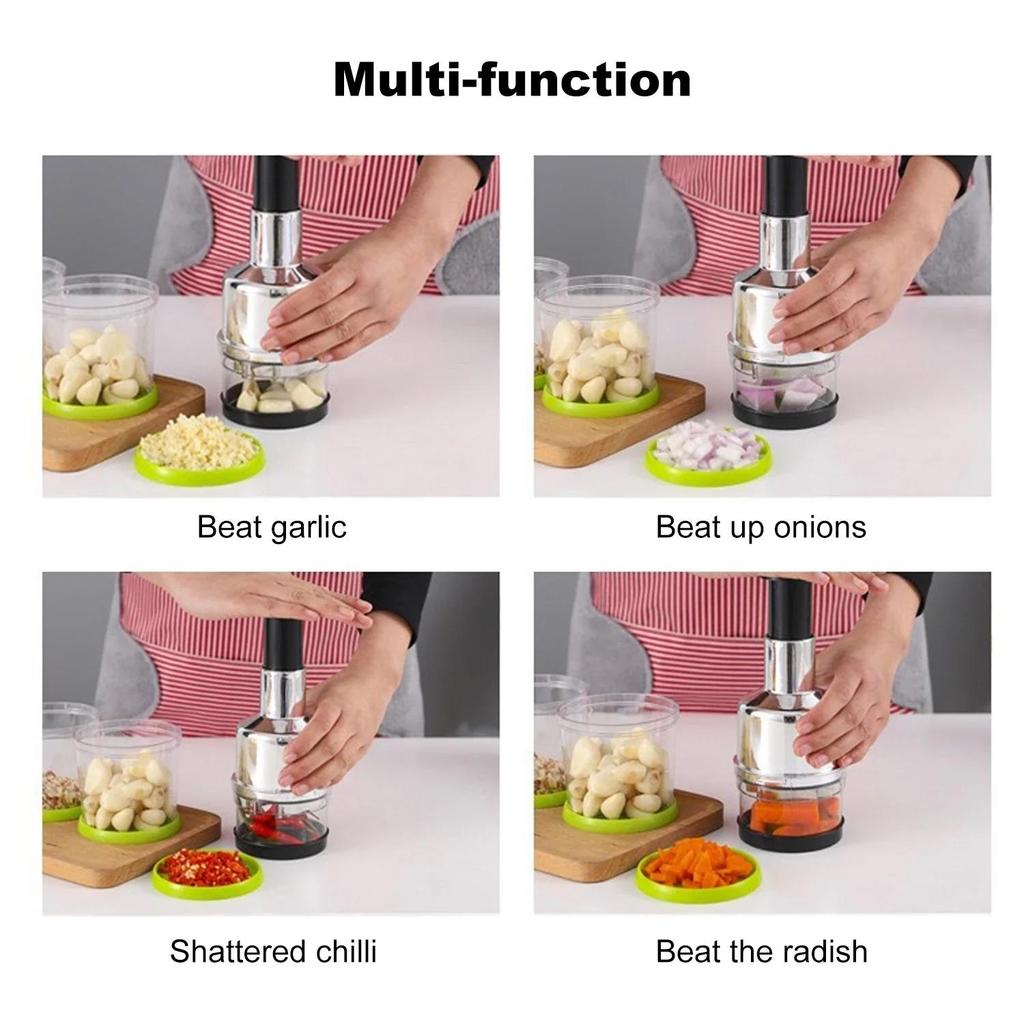 Onion Chopper Stainless Steel Garlic Presser Food Crusher Cutter Meat Mincer Hand Press for Vegetable Kitchen Tool