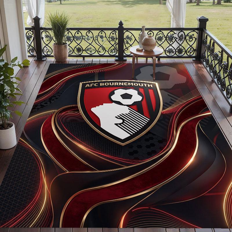 Soft Floor Carpet Bournemouth Football Pattern Area Rug Decorative Mat For Home Room Decoration