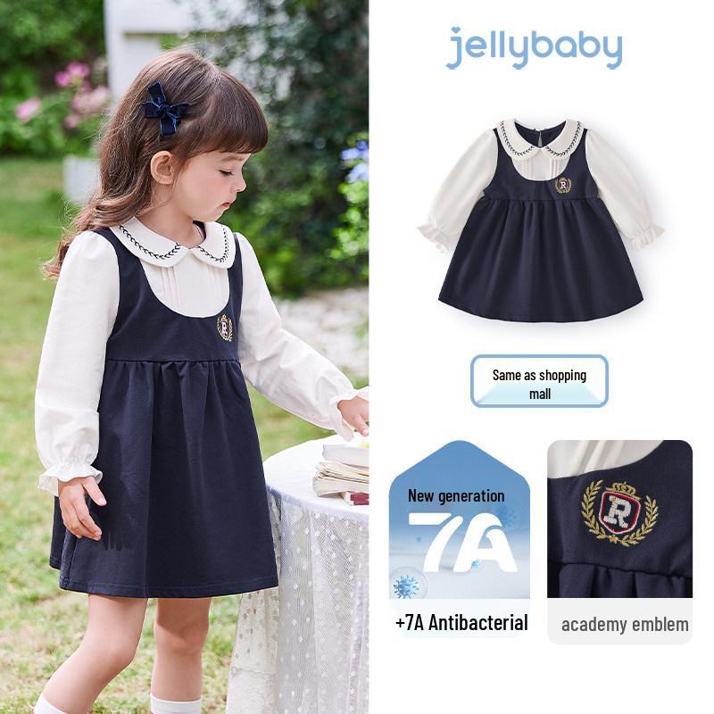 

[Весна 2026] Нова сукня для дівчинки у французькому стилі з коміром - Двокомпонентний образ Дитяча спідниця 110cm