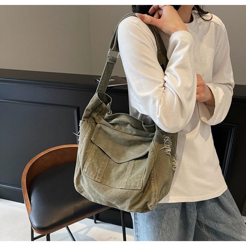 Canvas Bag Women's Large-capacity New Summer Casual High-end Niche Lazy Wind Messenger Bag