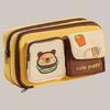 Large Capacity Capybara Puppy Pencil Bag Cartoon Embroidery Stationery Storage Bag  Men Women
