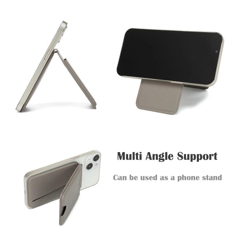 Für Magsafe Kartenhalter Starker Magnetischer Leder-Portemonnaie Für iPhone 17 ProMax Samsung Mit Schminkspiegel Faltbarer Handy-Ständer Hülle