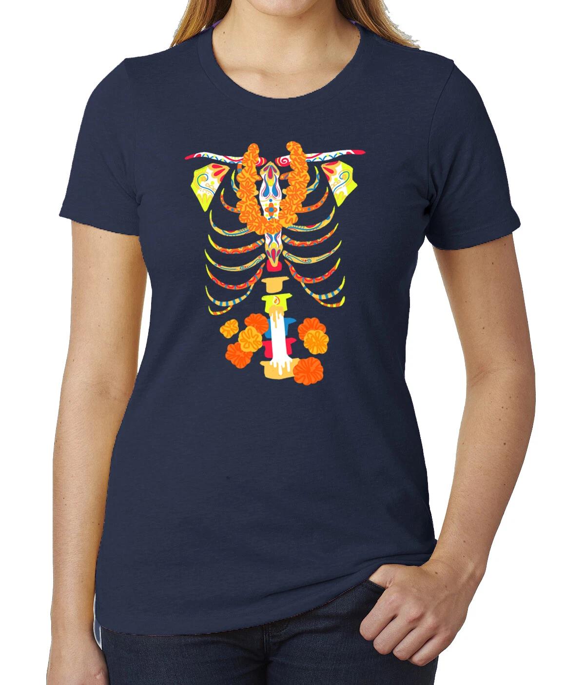 Dia De Los Muertos Skeleton Shirts, Woman s T-Shirts, Funny Halloween Shirts! S