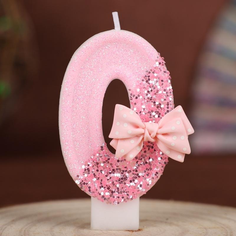 

Digital Birthday Candle Cake Decoration First Year Party Handmade Candle Bow 0