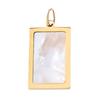 Necklace Pendant Multipurpose Gold-plated Rectangular Geometric Reusable Decorative Stainless Steel Classic Abalone Shell DIY