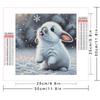5D DIY Diamond Painting Cute Rabbit in Snow Crystal Canvas Art Full Round Diamond Embroidery Kits Picture Home Decoration