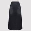 2025 High-Waisted Minimalist Denim A-Line Midi Skirt