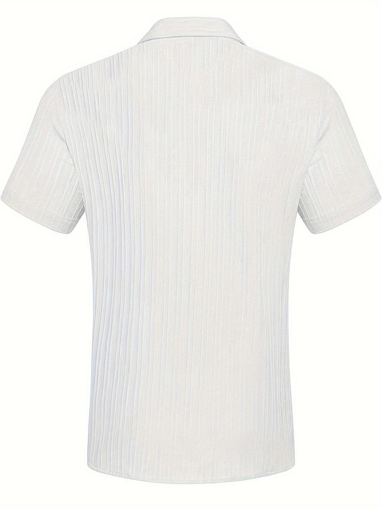 Men's Summer Trendy Solid Color Lapel Sports Casual Shirt