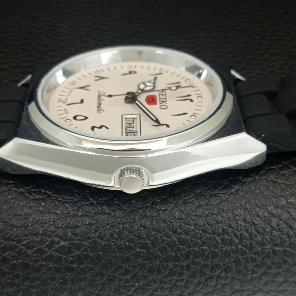 JAPAN VINTAGE REFURBISHED SEIKO 5 AUTOMATIC 6309A MENS WHITE WATCH a442589-1