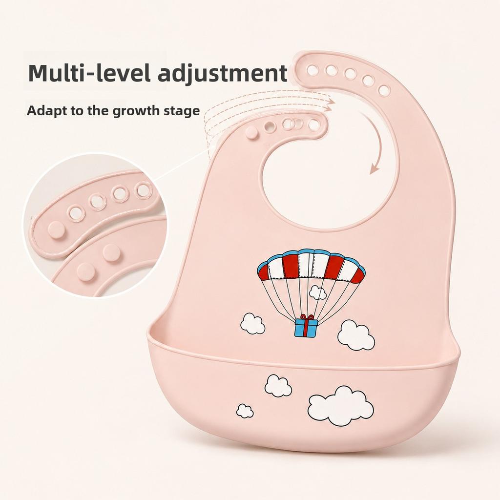 Bavaglino in Silicone 3D Impermeabile Lavabile Asciugatura Rapida per Neonati e Bambini Piccoli Asciugamano Saliva Morbido Sicuro per Madre e Bambino