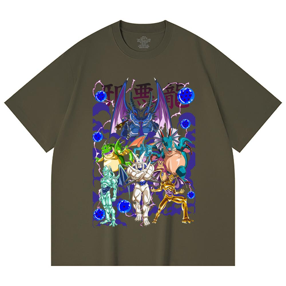 230 Gsm 100% Cotton Dragon Ball V38 Dragons Print Unisex Heavy Cotton T Shirt