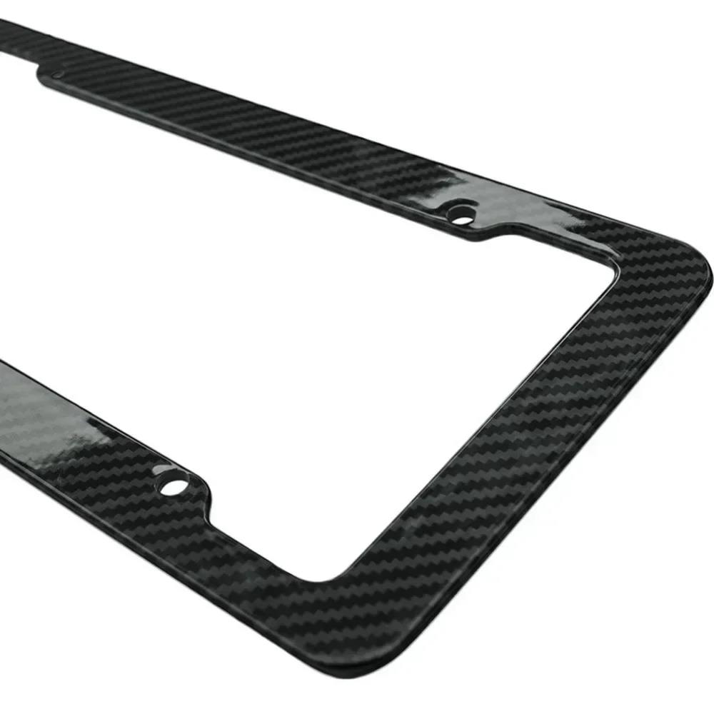 Number Plate Holder Carbon Fiber Car License Plate Frame Holder Car License Plate Frame Label Universal Auto Parts License Plate Covers Frames 6
