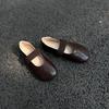 Johnature Sapatos Mary Jane Femininos de Couro Genuíno com Elástico Casual de Couro de Vaca Macio Flats Confortáveis com Solado Macio