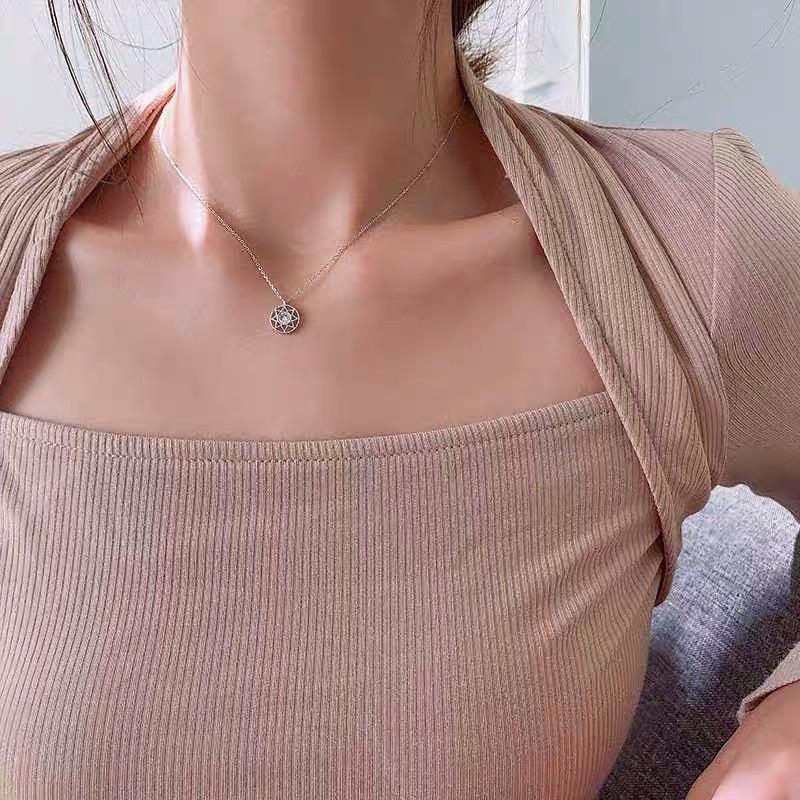 Beixi Eight-Pointed Star Silver Necklace – Stylish Clavicle Chain for Women