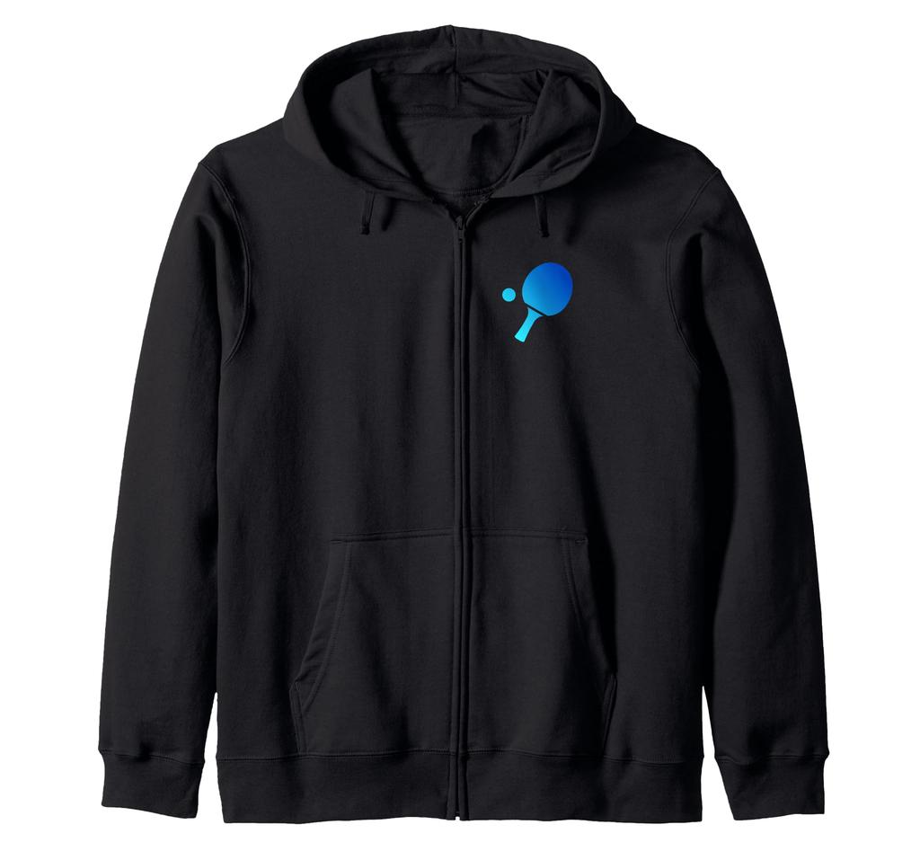 Table Tennis Racket Table Tennis Paddle Blue Table Tennis Zip Hoodie