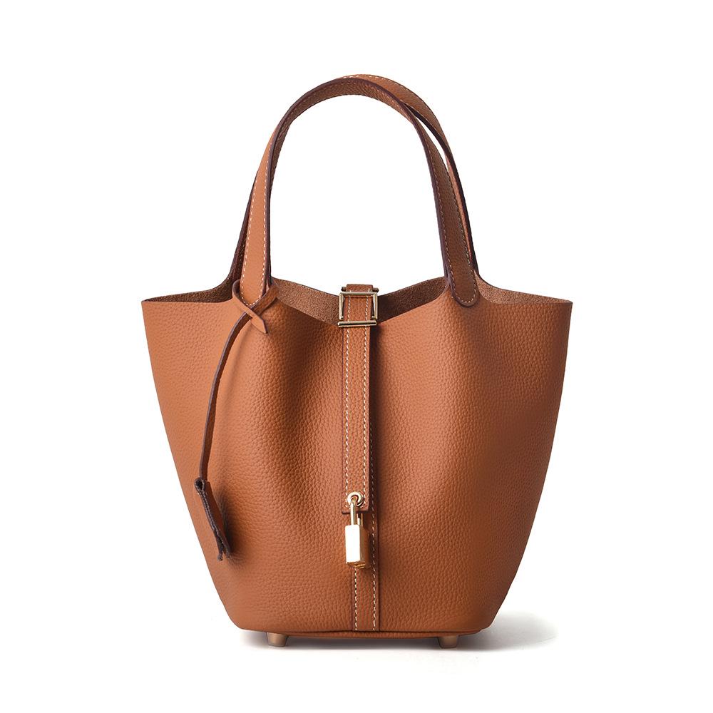 High-Grade Leather Large Capacity Women's Bucket Crossbody Bag - Bridal, Mommy, Handbag