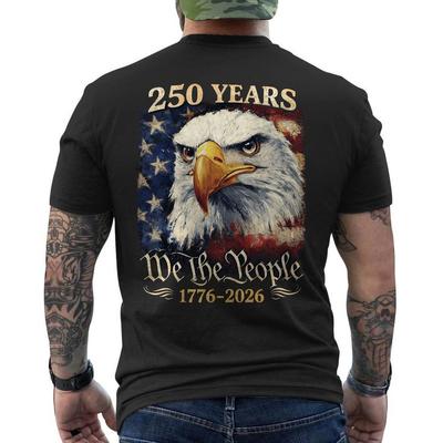 250 лет Америки Патриотический Флаг США 250-летие 1776 2026 Орел НА СПИНЕ Унисекс Футболка
