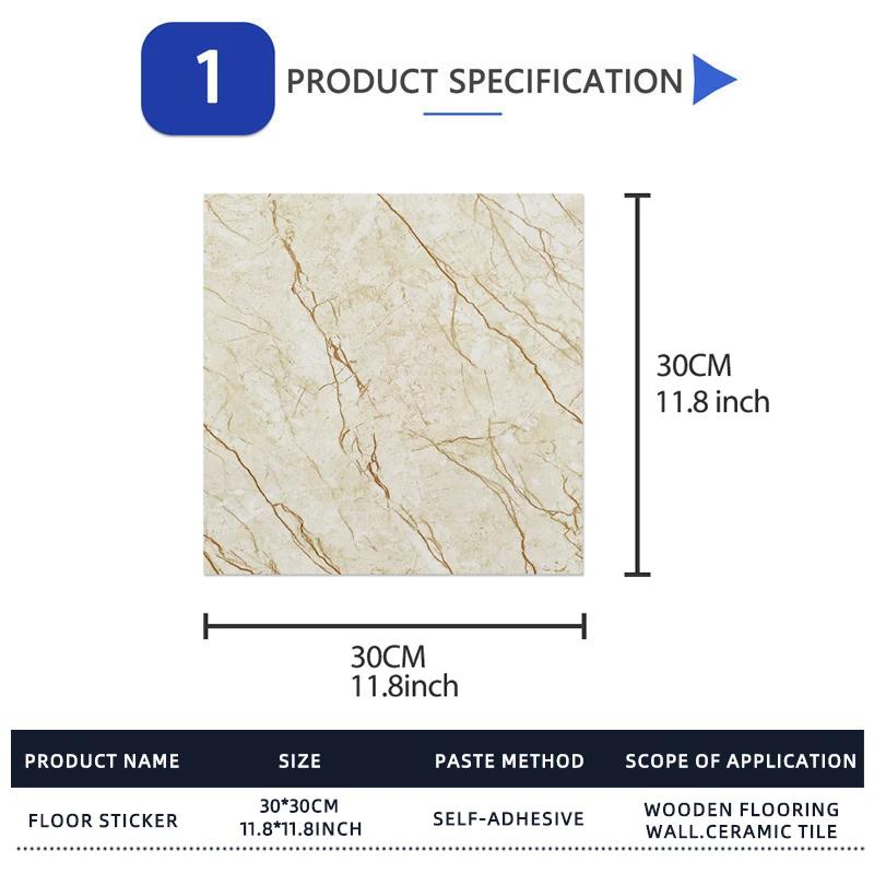 6/10/20pcs PVC Imitation Marble Wall Stickers Self-adhesive Floor Stickers 30*30cm Waterproof Bathroom living Room Decor Decals