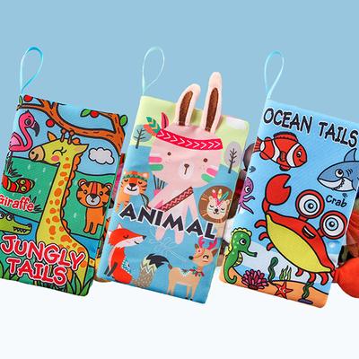 Weiches Babybuch Tierische Schwänze Spielzeug Anfassen Und Fühlen Knisterstoffbuch Kleinkindspielzeug Aus Ungiftigen Stoffen, Babyparty Geschenk