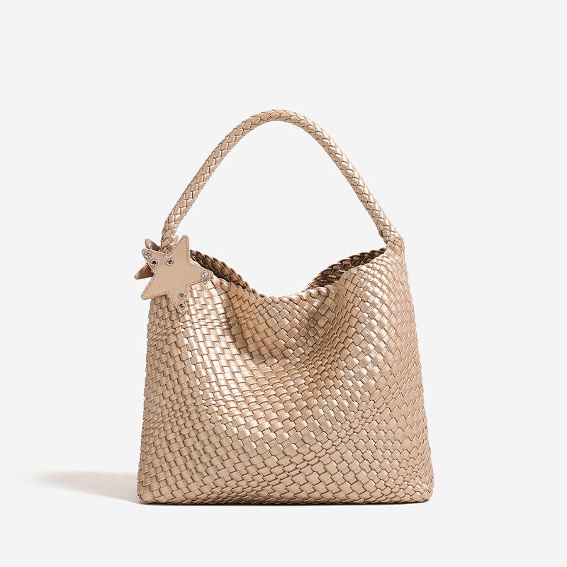 2026 Fashionable Woven Women's Bucket Bag, High-End Shoulder & Underarm Handbag