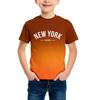 Kids' Trendy American Letter Short-sleeve T-shirt Boys' Summer Gradient Casual Top for Older Children Stylish Versatile Style