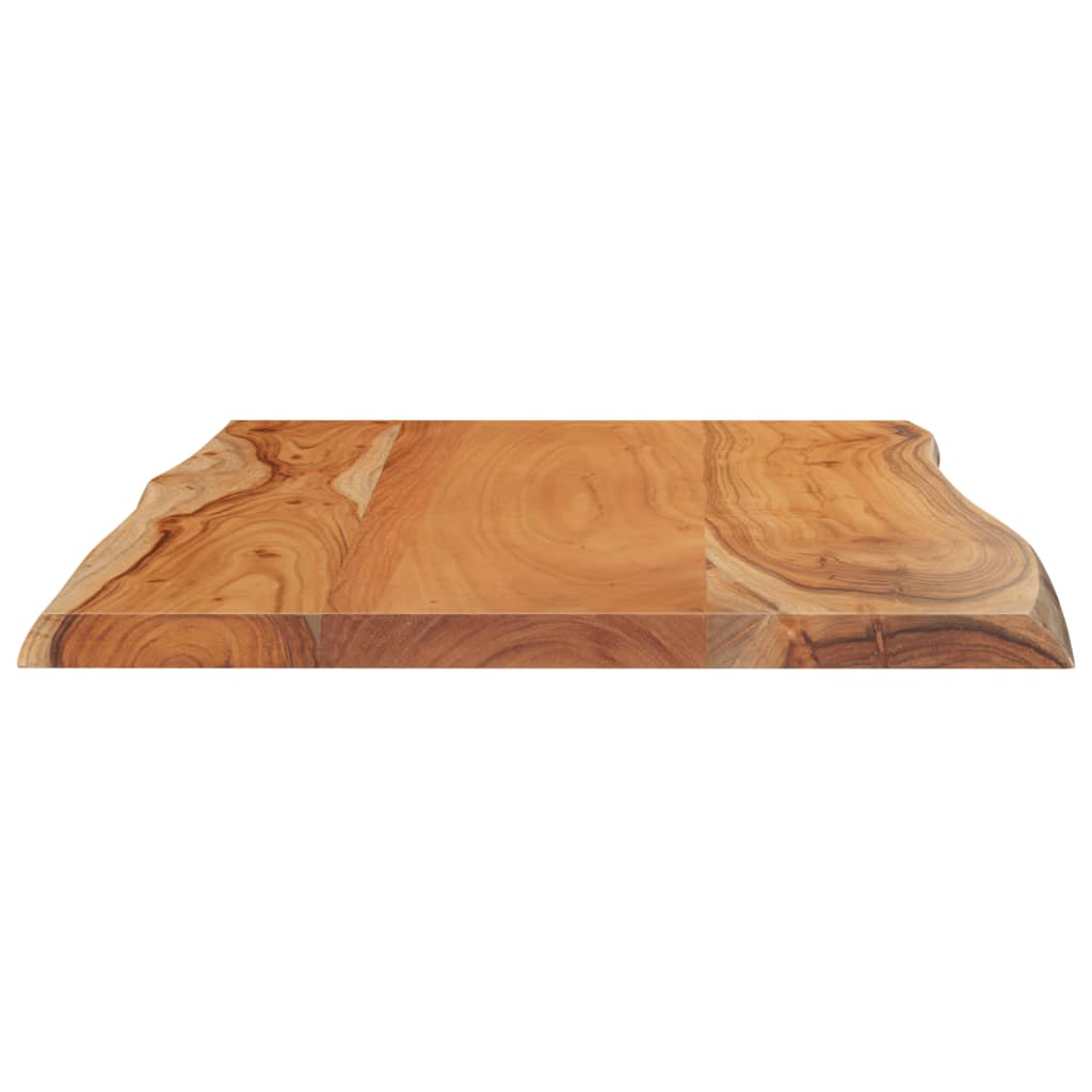 Table Top 60 x 40 x 2.5 cm Rectangular Solid Acacia Wood Live Edge
