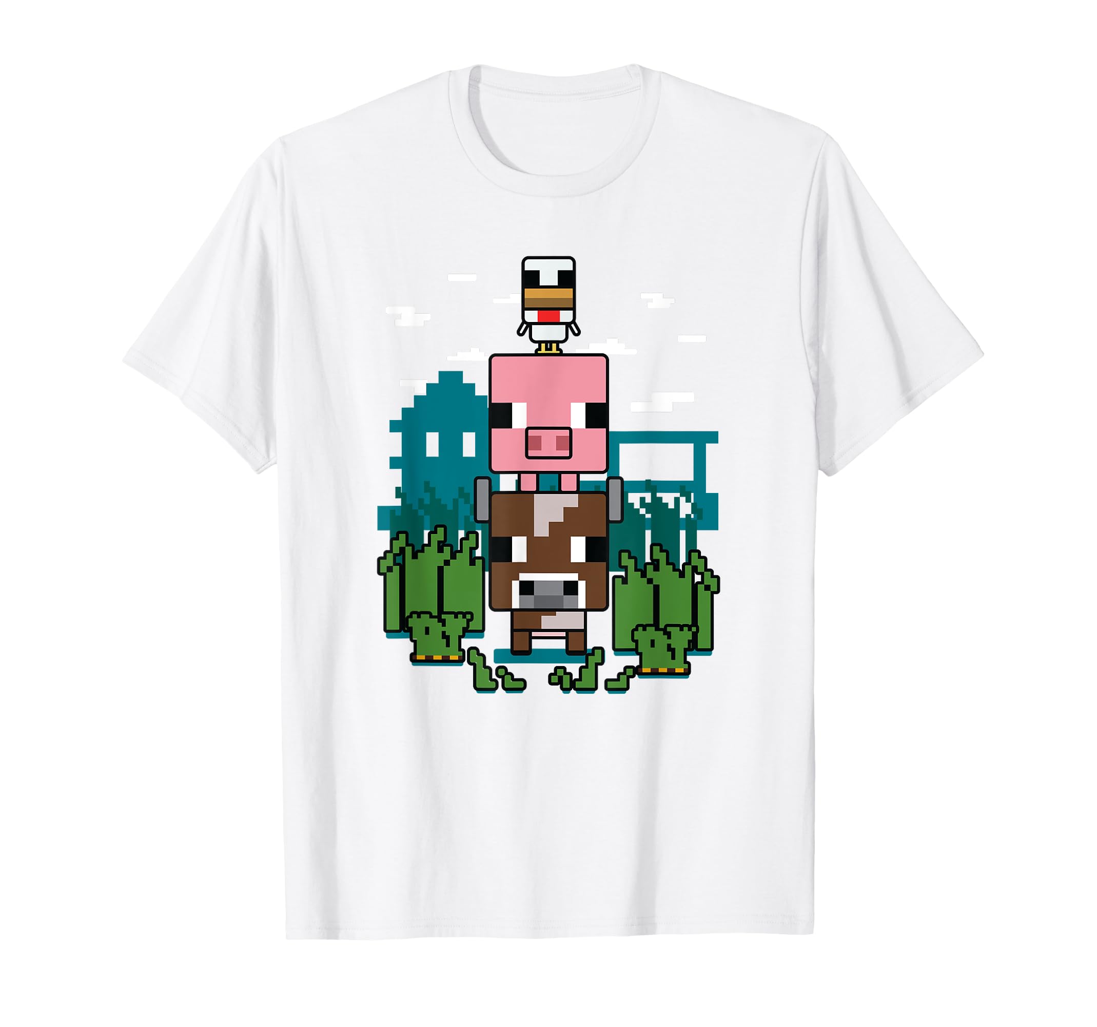 

Футболка с постером Minecraft Farm Animal Stack белый