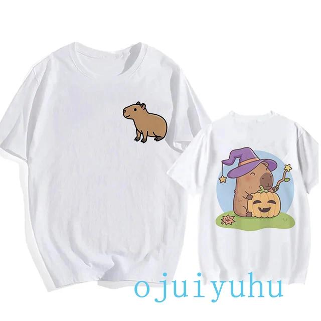 Fashion Capybara T Shirt Men/women EU Szie T-shirt Funny Capibara Harajuku Tees Tops Cartoon Mange Y2k 90s Grunge Tshirt Clothes