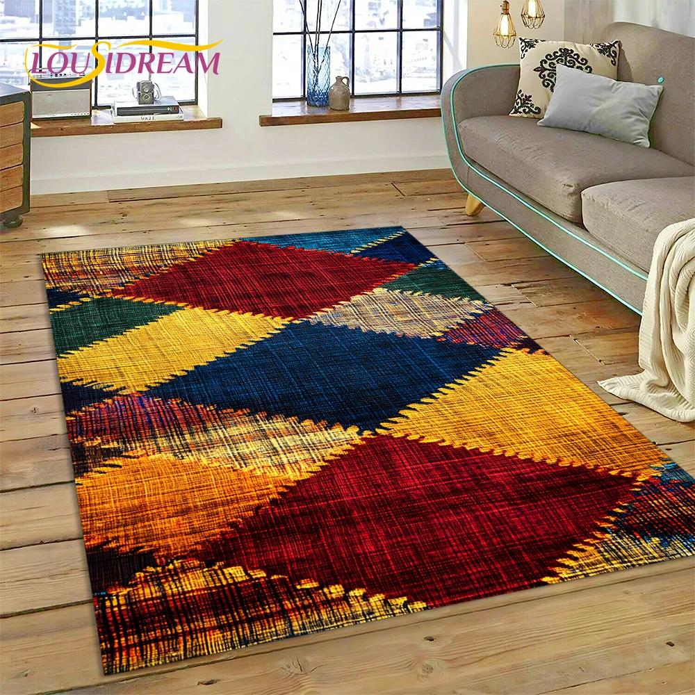 Tappeto Mandala Trama Floreale Colorata VIKAMA, Tappeto Antiscivolo per Soggiorno, Camera da Letto, Divano, Decorazione Casa, Zerbino