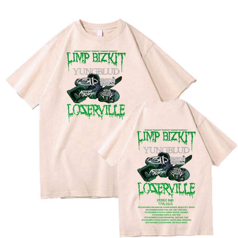 Summer New Men's T-Shirt Limp Bizkit Loserville 2025 Graphic T Shirt Gift Vintage Cotton Clothes Fashion Unisex Short Sleeve Top