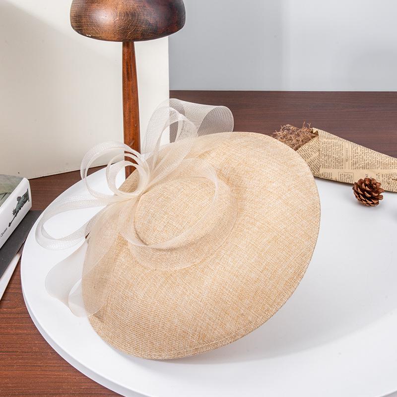 2026 Spring/Summer Wide Brim Retro Bowknot Hat for Women: French Socialite Style