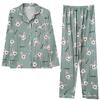 Spring and autumn thin long-sleeved pajamas women's Internet celebrity style cute rabbit cardigan loungewear loose two-piece suit women