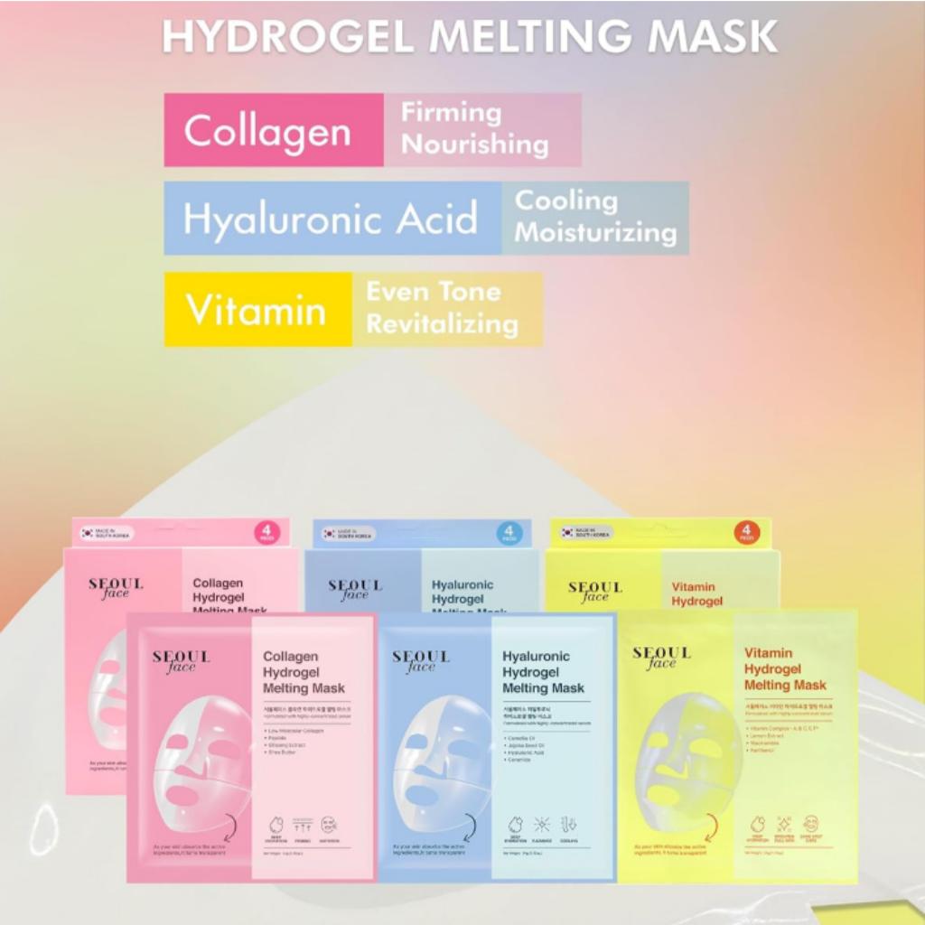 [Seoul Mask] Hydrogel Melting Jelly Gel Mask 4EA 3types