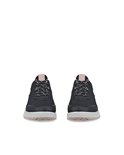 ECCO MULTI-VENT W Women's Genuine Leather Sneakers with GORE-TEX Waterproofing, 88028361241, Black/Black/Rose Dust, Size 24.0 cm, 3E