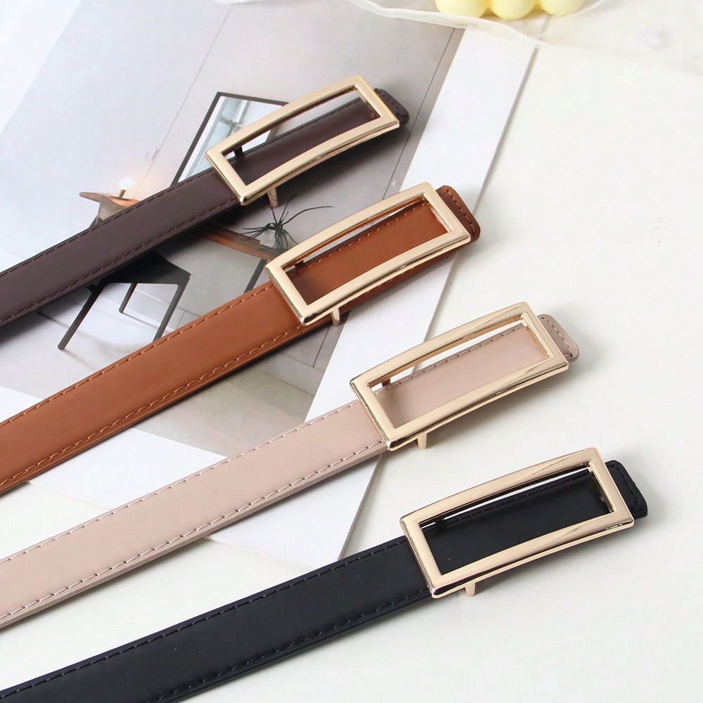 New Women's Belt Rectangle Buckle Fashion Versatile Casual Decoration Jeans Belt Women