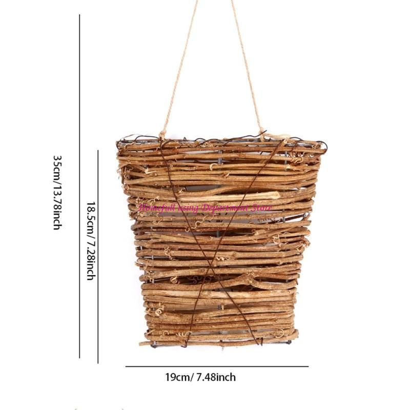Flower Arrangement Small Flower Basket Rattan Basket Pendant Interior Decoration Handmade Flower Basket Pendant