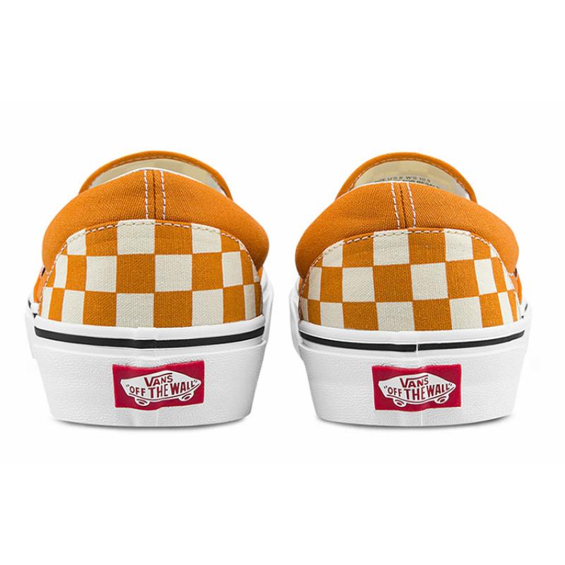 Vans Unisex Checkerboard Classic Slip On Sneakers Yellow/White Vans VN0A5JMH8LF