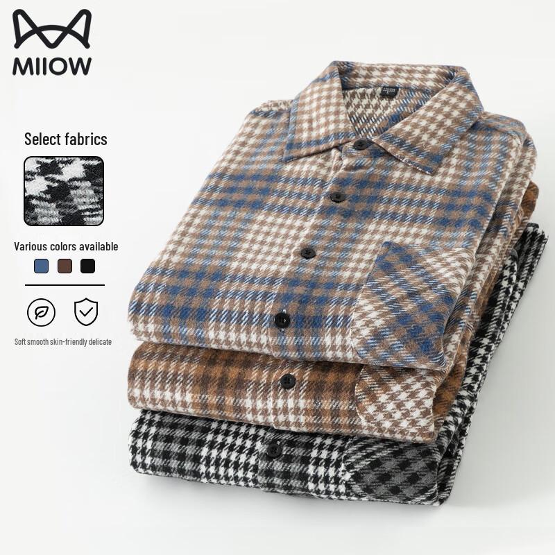 MiiOW Men s Casual Plaid Long Sleeve Shirt 3XL