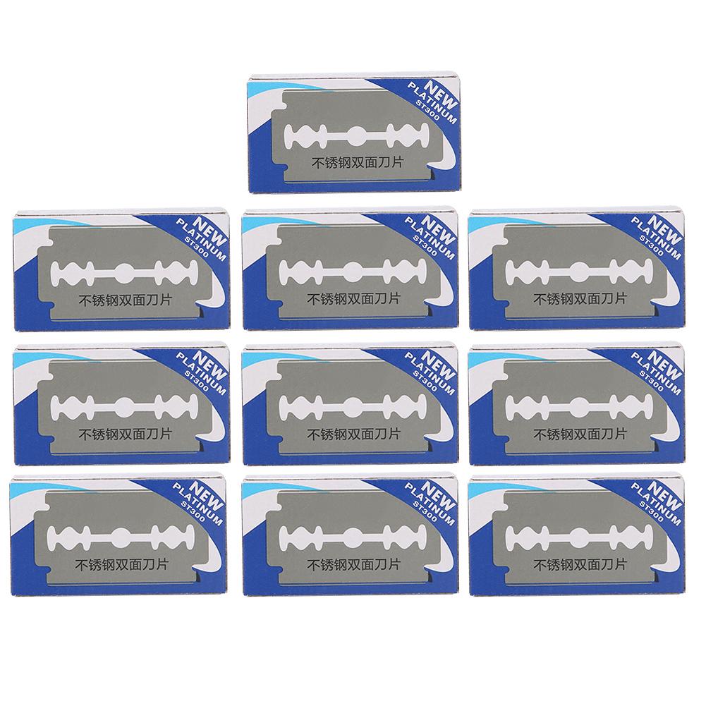 100 Blades Stainless Steel Razor Blade Double Edge Safety Beard Shaving Tool for Men