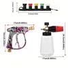 Multi-scene Graffiti Pressure Gun Kit Assembled with Foam Pot, 5 Nozzles with Base and Wearproof Plastic Karcher Adapter
